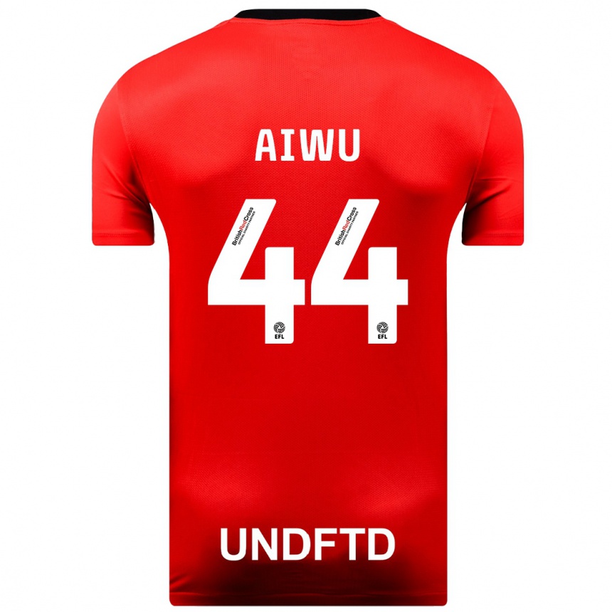 Herren Fußball Emanuel Aiwu #44 Rot Auswärtstrikot Trikot 2023/24 T-Shirt Luxemburg