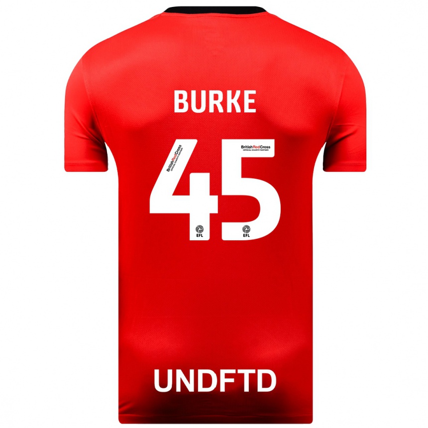 Herren Fußball Oliver Burke #45 Rot Auswärtstrikot Trikot 2023/24 T-Shirt Luxemburg