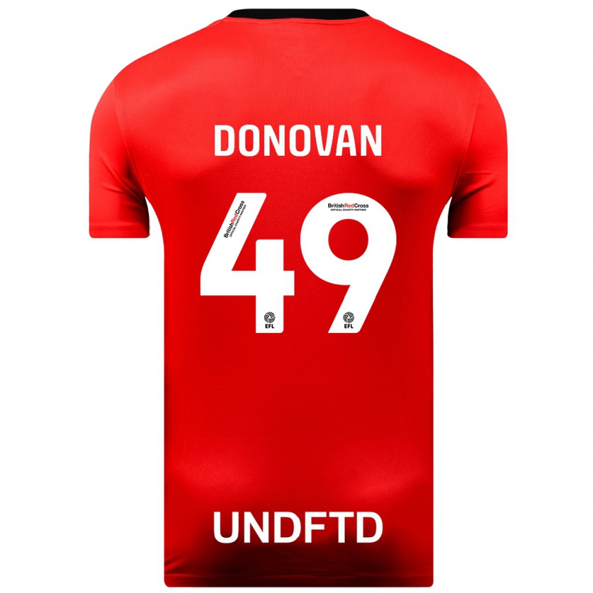 Herren Fußball Romelle Donovan #49 Rot Auswärtstrikot Trikot 2023/24 T-Shirt Luxemburg