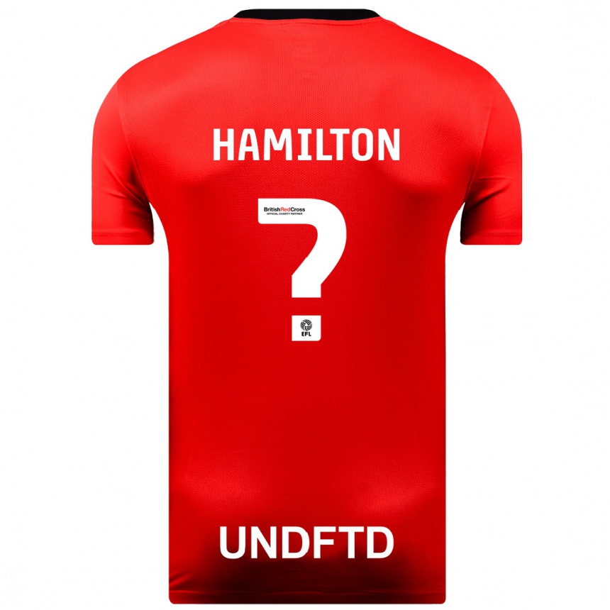 Herren Fußball Harley Hamilton #0 Rot Auswärtstrikot Trikot 2023/24 T-Shirt Luxemburg