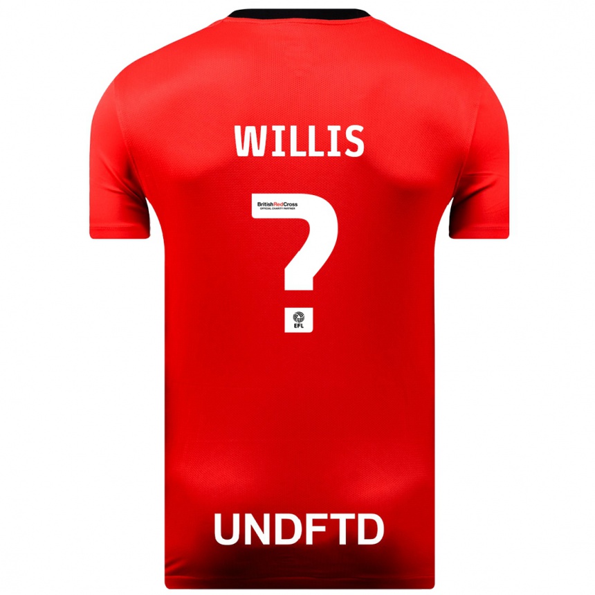 Herren Fußball Zach Willis #0 Rot Auswärtstrikot Trikot 2023/24 T-Shirt Luxemburg