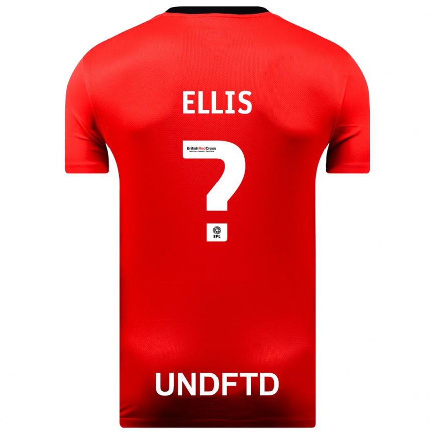 Herren Fußball O'shea Ellis #0 Rot Auswärtstrikot Trikot 2023/24 T-Shirt Luxemburg