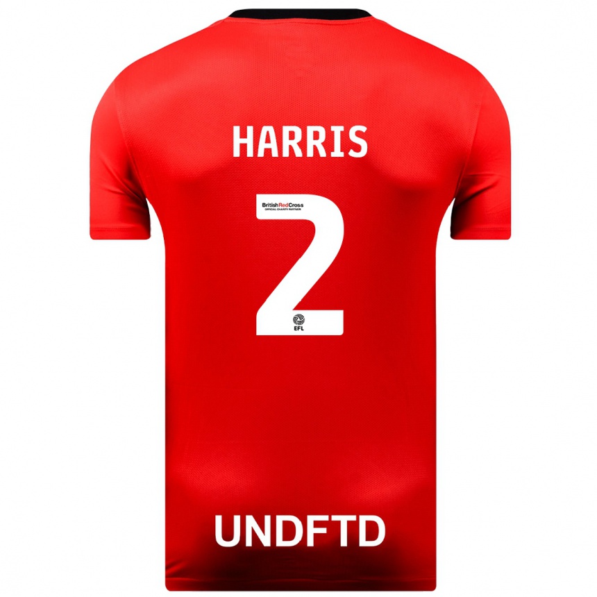 Herren Fußball Martha Harris #2 Rot Auswärtstrikot Trikot 2023/24 T-Shirt Luxemburg