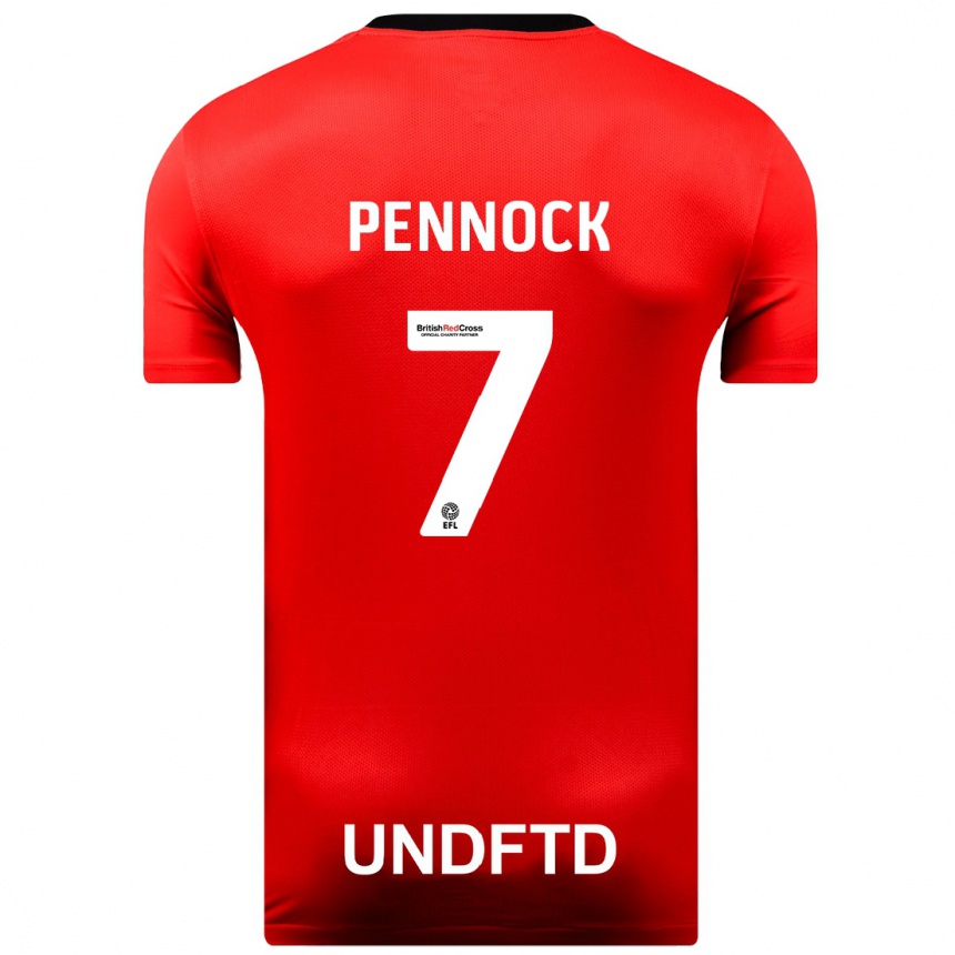 Herren Fußball Jade Pennock #7 Rot Auswärtstrikot Trikot 2023/24 T-Shirt Luxemburg