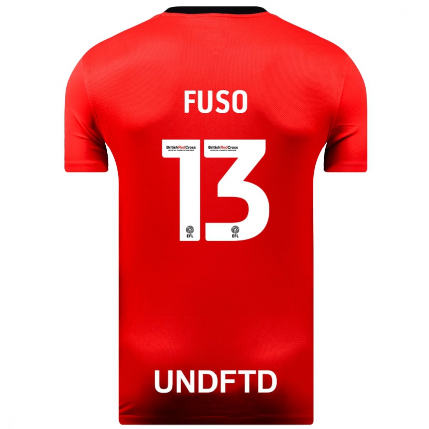 Herren Fußball Ivana Fuso #13 Rot Auswärtstrikot Trikot 2023/24 T-Shirt Luxemburg