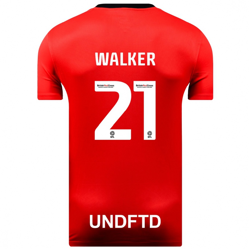 Herren Fußball Claudia Walker #21 Rot Auswärtstrikot Trikot 2023/24 T-Shirt Luxemburg