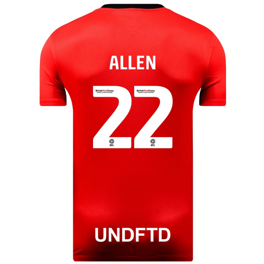 Herren Fußball Remi Allen #22 Rot Auswärtstrikot Trikot 2023/24 T-Shirt Luxemburg