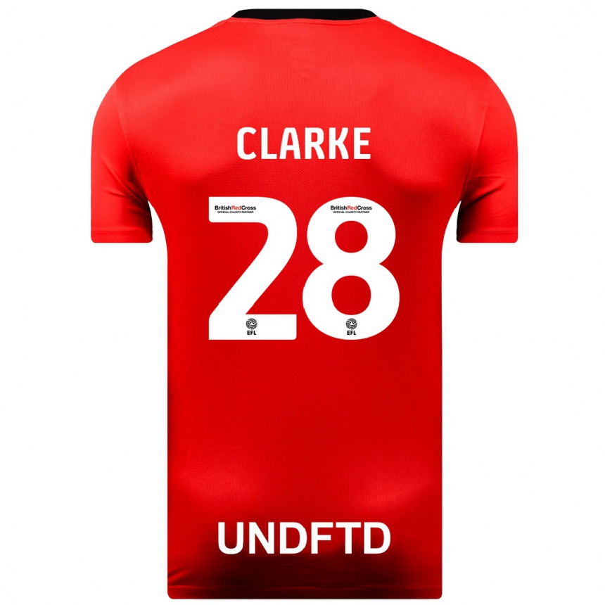 Herren Fußball Charlotte Clarke #28 Rot Auswärtstrikot Trikot 2023/24 T-Shirt Luxemburg