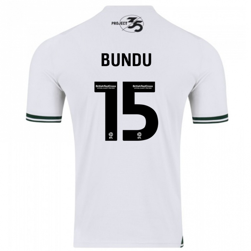 Herren Fußball Mustapha Bundu #15 Weiß Auswärtstrikot Trikot 2023/24 T-Shirt Luxemburg