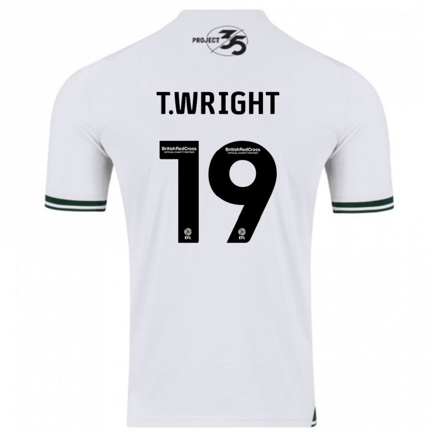 Herren Fußball Tyreik Wright #19 Weiß Auswärtstrikot Trikot 2023/24 T-Shirt Luxemburg