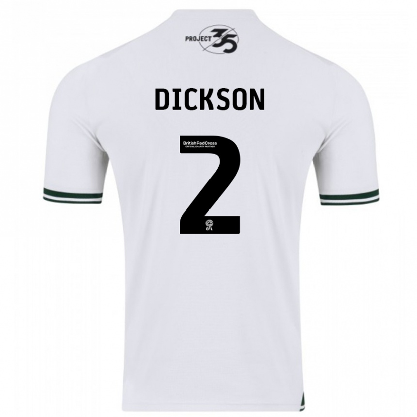 Herren Fußball Katie Dickson #2 Weiß Auswärtstrikot Trikot 2023/24 T-Shirt Luxemburg