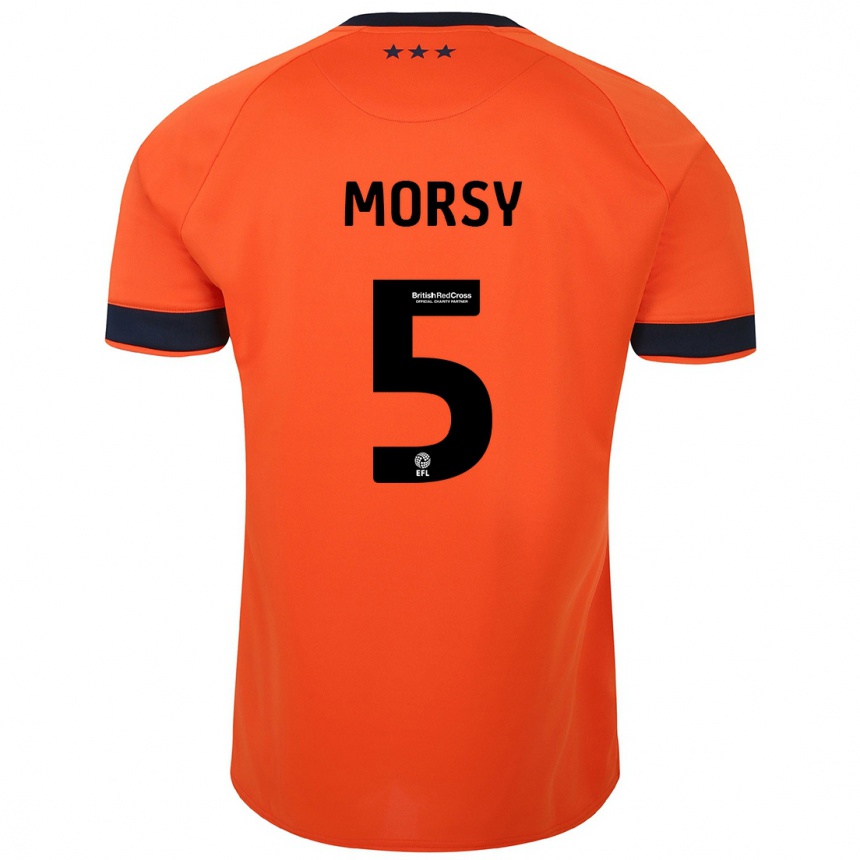 Herren Fußball Samy Morsy #5 Orangefarben Auswärtstrikot Trikot 2023/24 T-Shirt Luxemburg