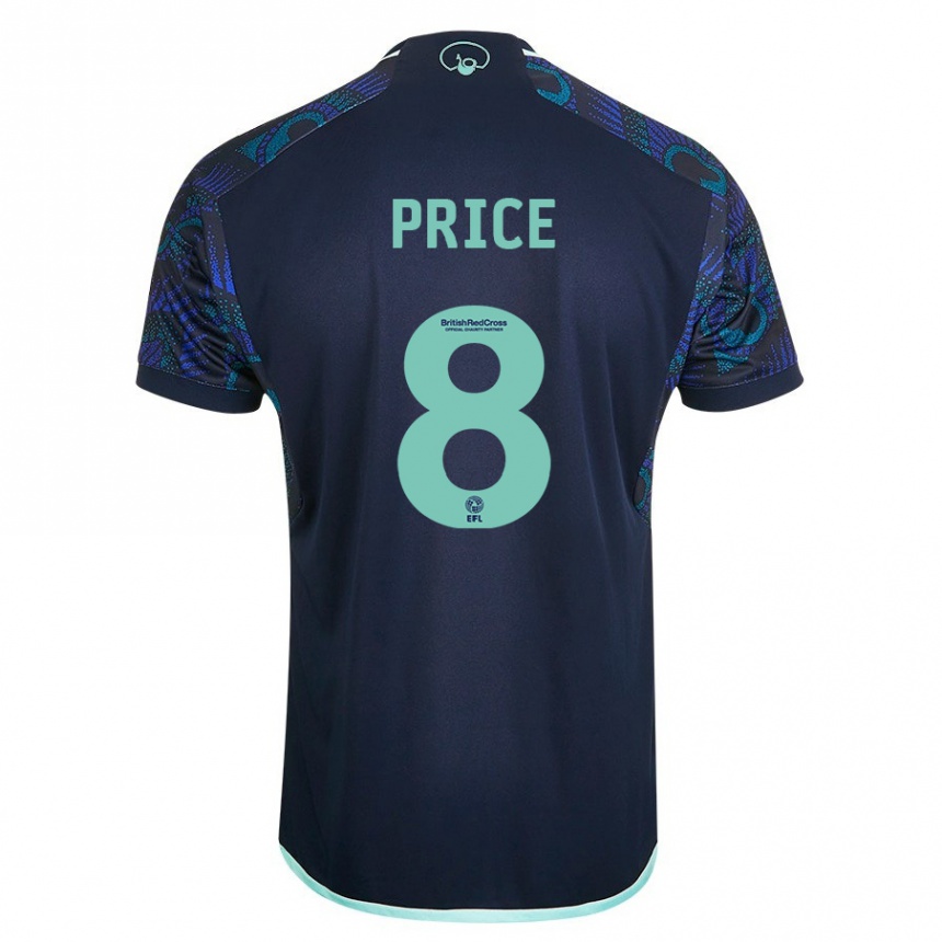 Herren Fußball Leoni Price #8 Blau Auswärtstrikot Trikot 2023/24 T-Shirt Luxemburg