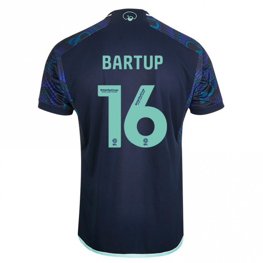 Herren Fußball Laura Bartup #16 Blau Auswärtstrikot Trikot 2023/24 T-Shirt Luxemburg