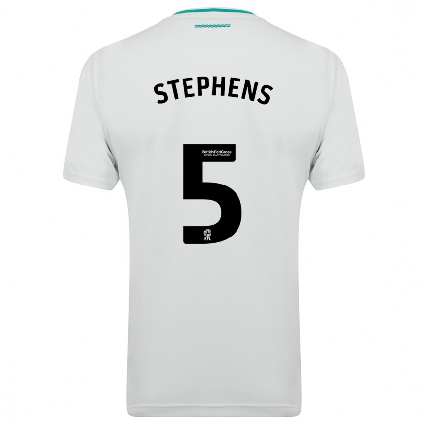 Herren Fußball Jack Stephens #5 Weiß Auswärtstrikot Trikot 2023/24 T-Shirt Luxemburg