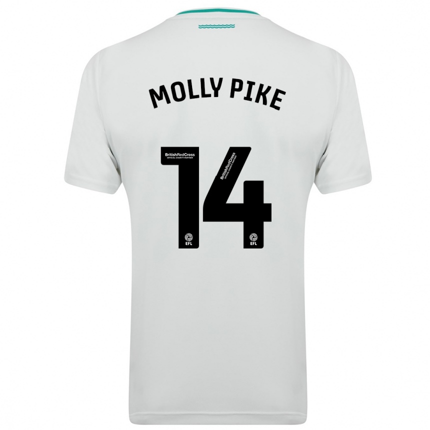 Herren Fußball Molly Pike #14 Weiß Auswärtstrikot Trikot 2023/24 T-Shirt Luxemburg