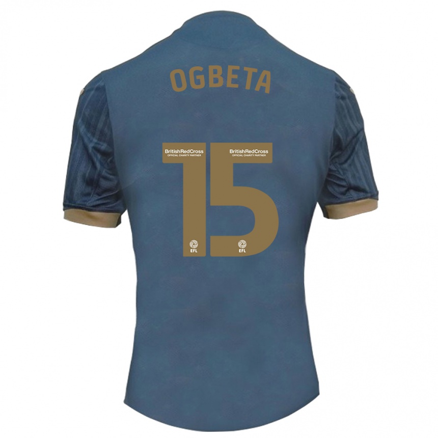 Herren Fußball Nathanael Ogbeta #15 Dunkles Blaugrün Auswärtstrikot Trikot 2023/24 T-Shirt Luxemburg