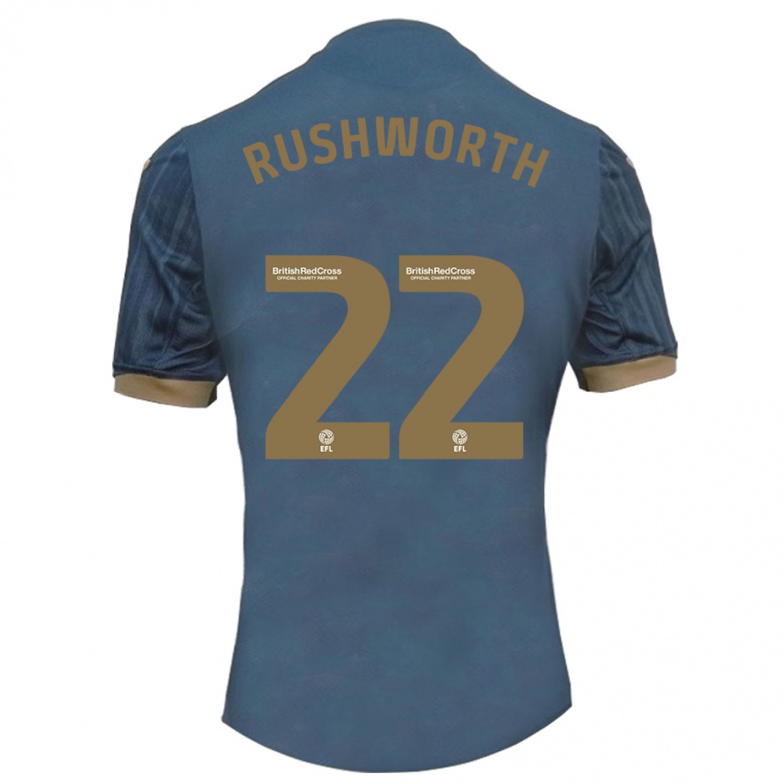 Herren Fußball Carl Rushworth #22 Dunkles Blaugrün Auswärtstrikot Trikot 2023/24 T-Shirt Luxemburg