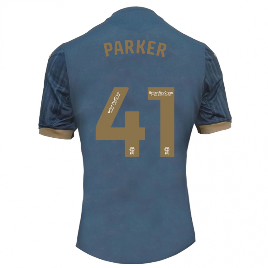 Herren Fußball Sam Parker #41 Dunkles Blaugrün Auswärtstrikot Trikot 2023/24 T-Shirt Luxemburg