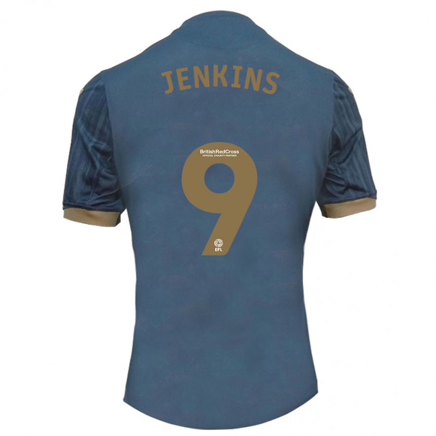 Herren Fußball Nieve Jenkins #9 Dunkles Blaugrün Auswärtstrikot Trikot 2023/24 T-Shirt Luxemburg