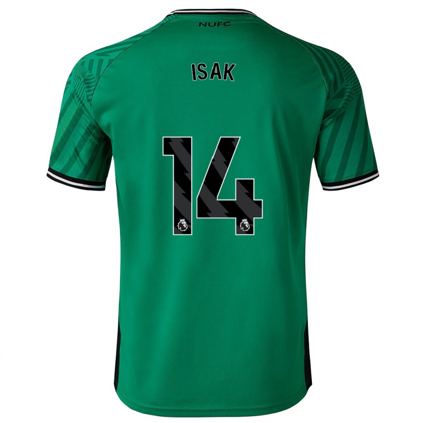 Herren Fußball Alexander Isak #14 Grün Auswärtstrikot Trikot 2023/24 T-Shirt Luxemburg
