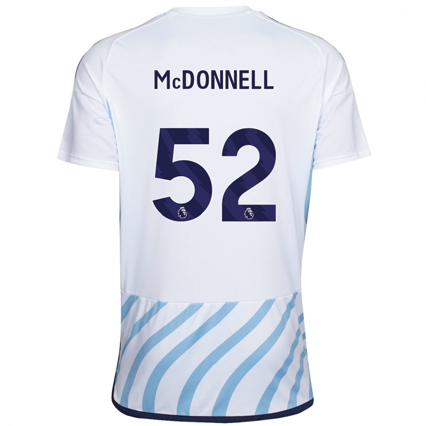 Herren Fußball Jamie Mcdonnell #52 Weiß Blau Auswärtstrikot Trikot 2023/24 T-Shirt Luxemburg