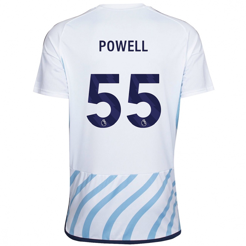 Herren Fußball Josh Powell #55 Weiß Blau Auswärtstrikot Trikot 2023/24 T-Shirt Luxemburg
