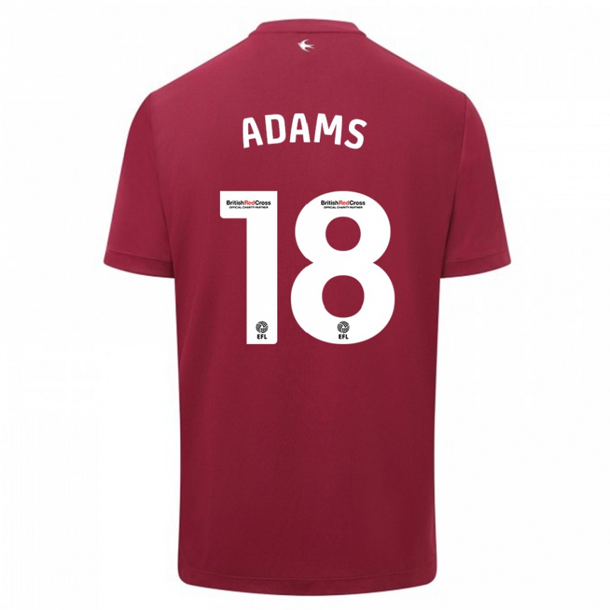 Herren Fußball Ebou Adams #18 Rot Auswärtstrikot Trikot 2023/24 T-Shirt Luxemburg