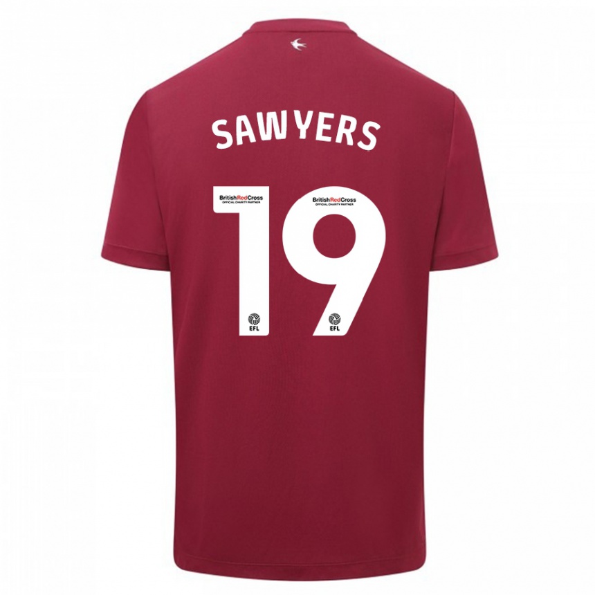 Herren Fußball Romaine Sawyers #19 Rot Auswärtstrikot Trikot 2023/24 T-Shirt Luxemburg