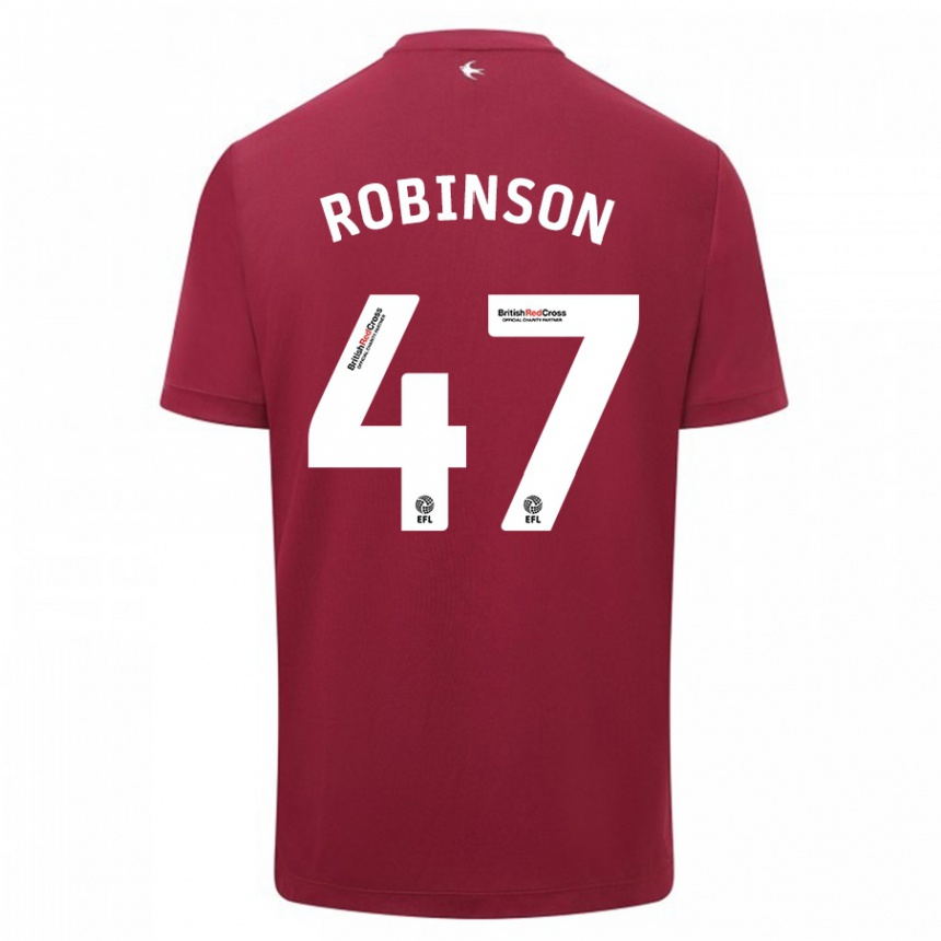 Herren Fußball Callum Robinson #47 Rot Auswärtstrikot Trikot 2023/24 T-Shirt Luxemburg