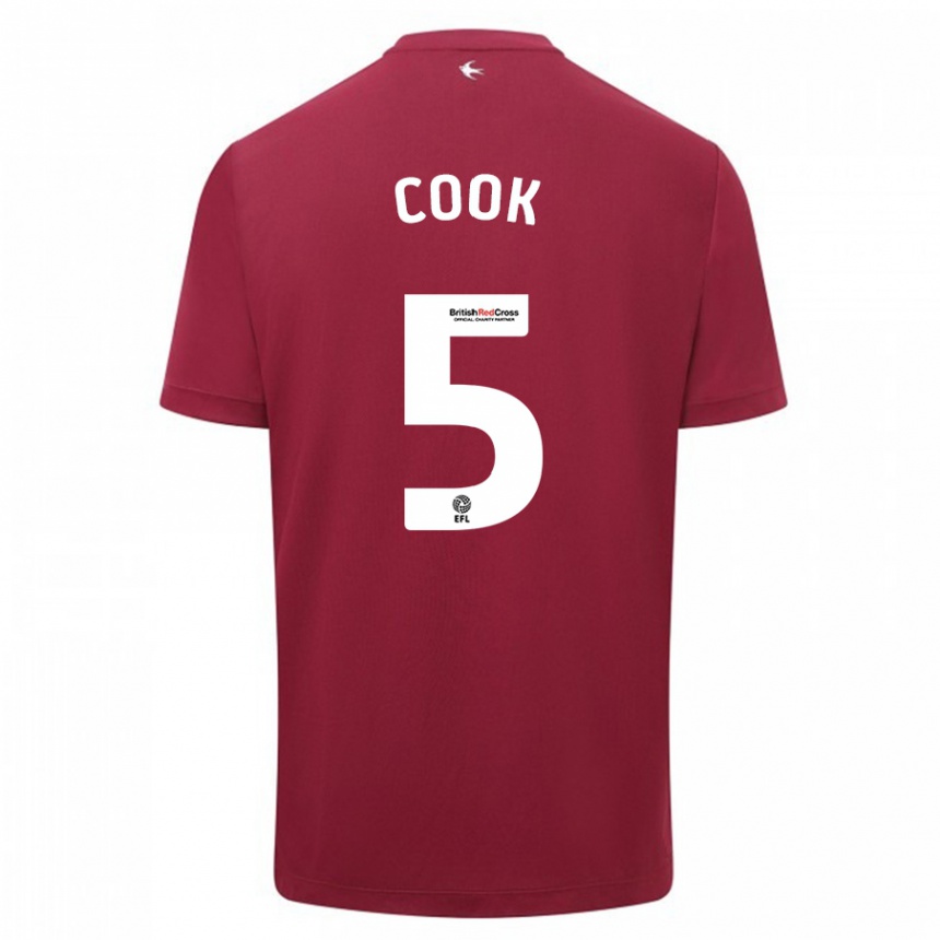 Herren Fußball Freddie Cook #5 Rot Auswärtstrikot Trikot 2023/24 T-Shirt Luxemburg