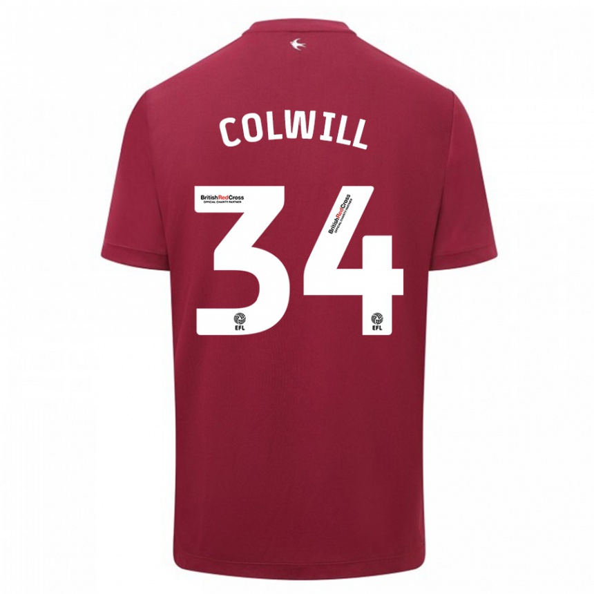 Herren Fußball Joel Colwill #34 Rot Auswärtstrikot Trikot 2023/24 T-Shirt Luxemburg