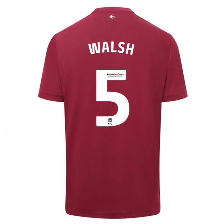 Herren Fußball Siobhan Walsh #5 Rot Auswärtstrikot Trikot 2023/24 T-Shirt Luxemburg