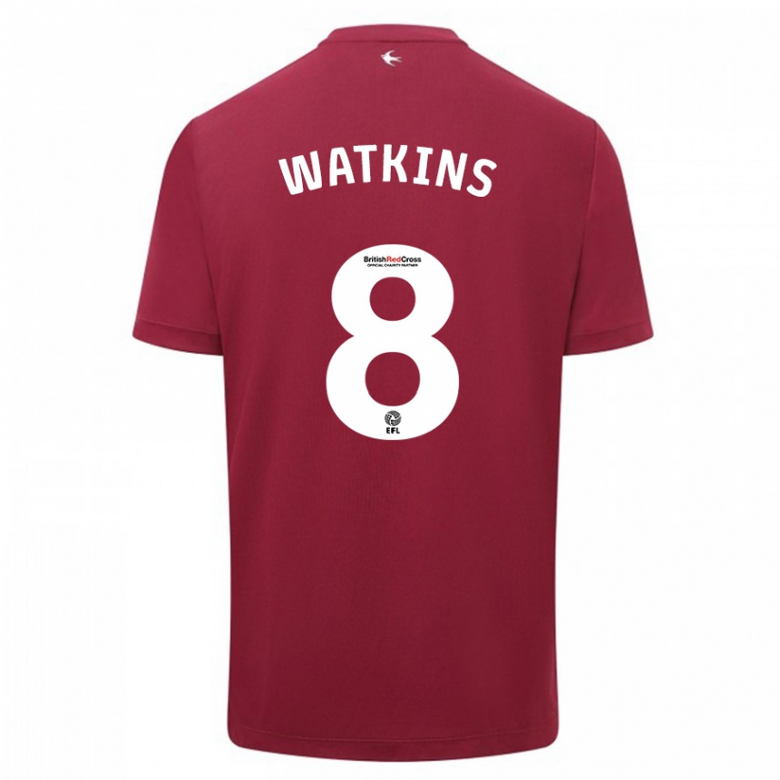 Herren Fußball Seren Watkins #8 Rot Auswärtstrikot Trikot 2023/24 T-Shirt Luxemburg