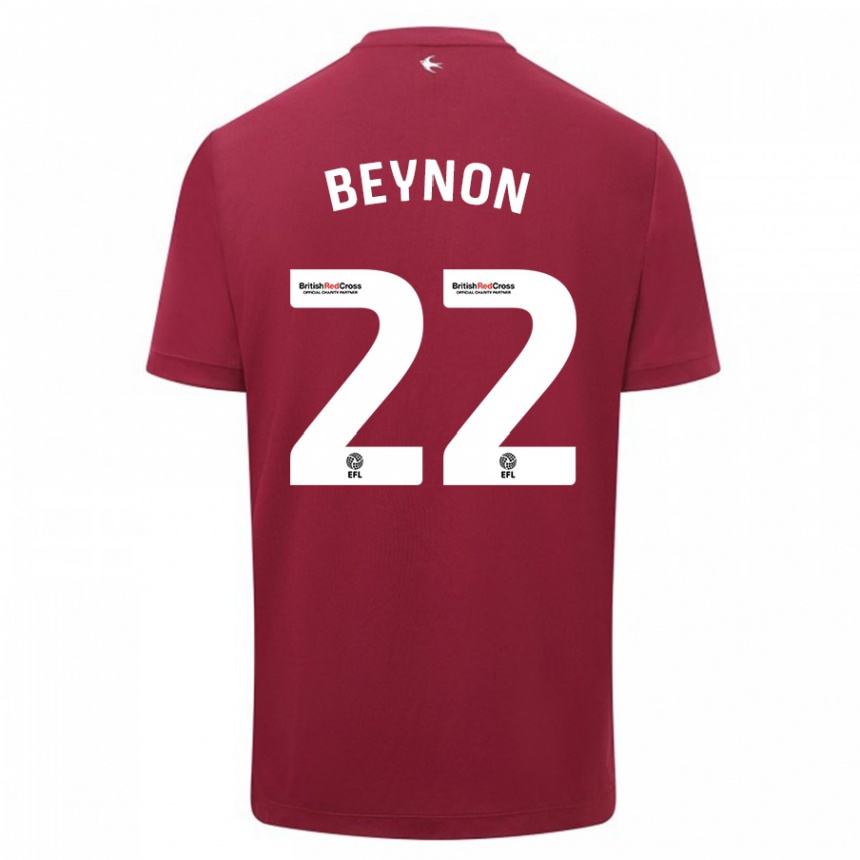 Herren Fußball Emma Beynon #22 Rot Auswärtstrikot Trikot 2023/24 T-Shirt Luxemburg