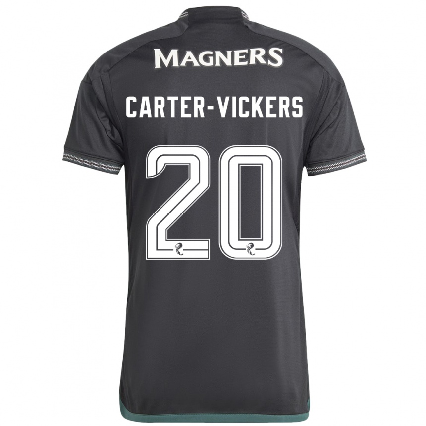 Herren Fußball Cameron Carter-Vickers #20 Schwarz Auswärtstrikot Trikot 2023/24 T-Shirt Luxemburg