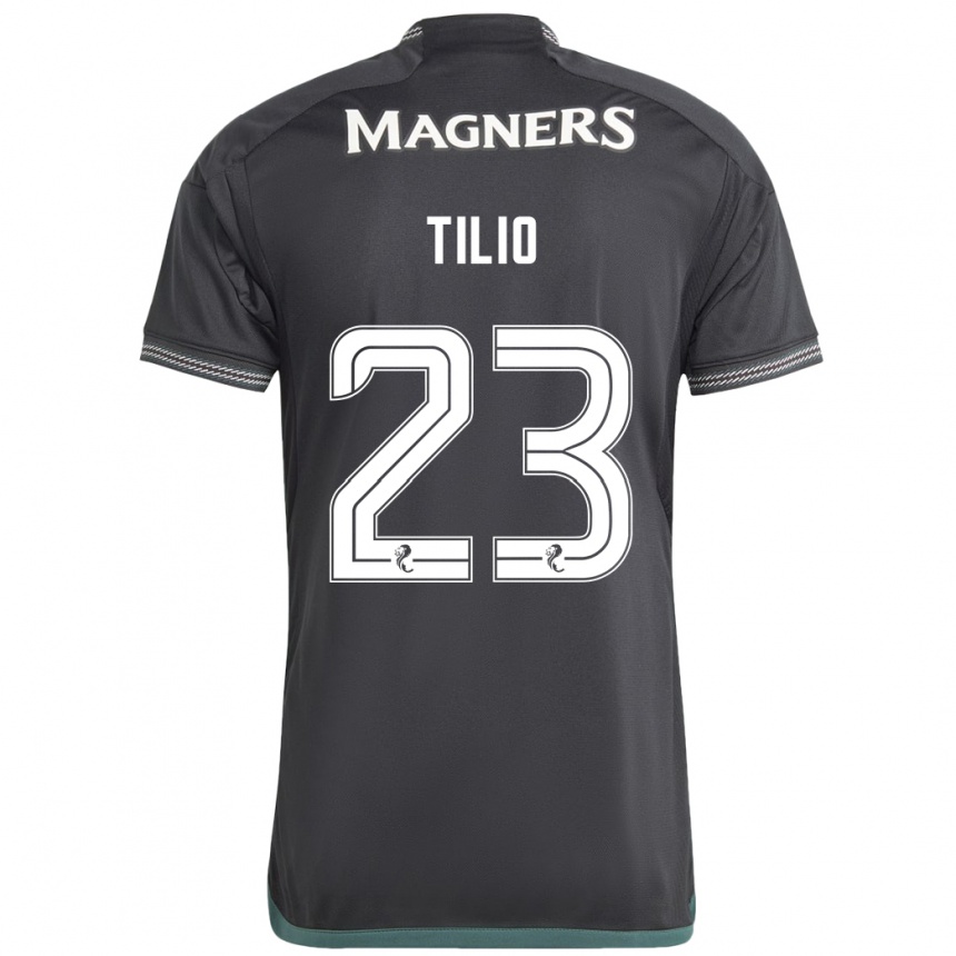 Herren Fußball Marco Tilio #23 Schwarz Auswärtstrikot Trikot 2023/24 T-Shirt Luxemburg