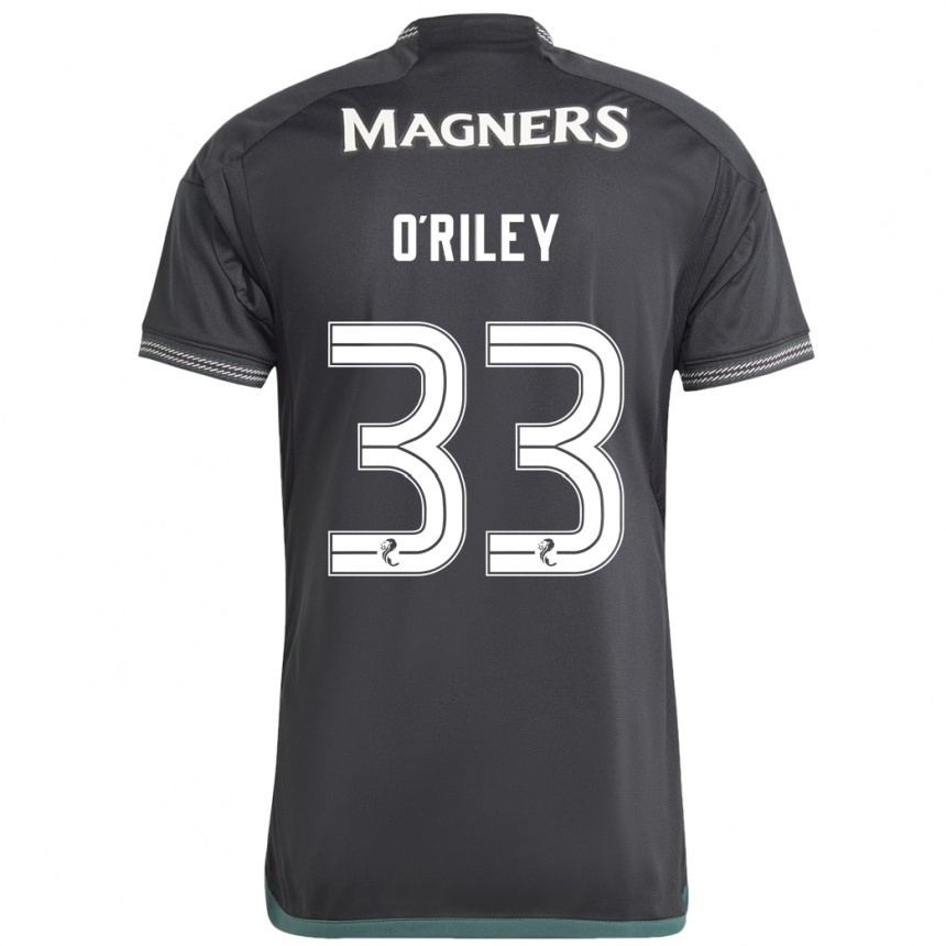 Herren Fußball Matt O'riley #33 Schwarz Auswärtstrikot Trikot 2023/24 T-Shirt Luxemburg