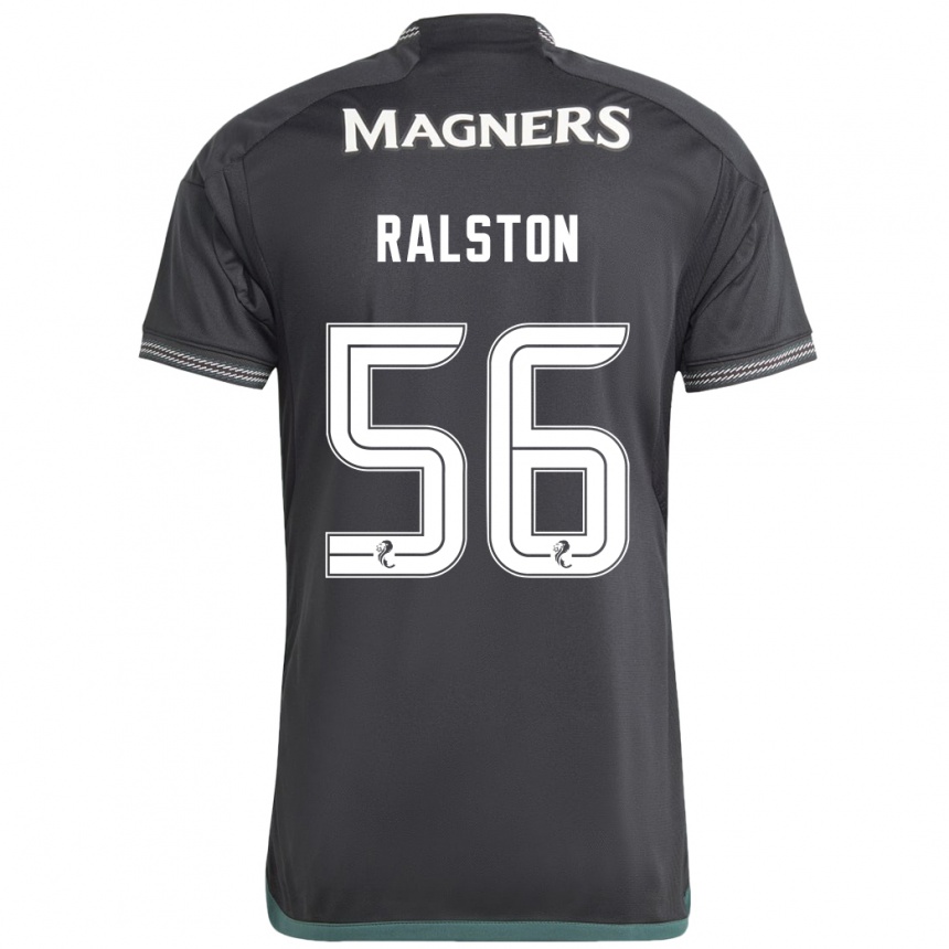 Herren Fußball Anthony Ralston #56 Schwarz Auswärtstrikot Trikot 2023/24 T-Shirt Luxemburg