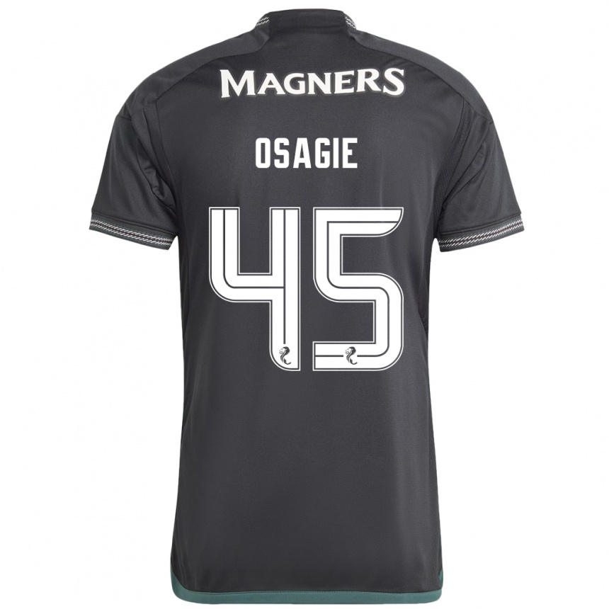 Herren Fußball Justin Osagie #45 Schwarz Auswärtstrikot Trikot 2023/24 T-Shirt Luxemburg