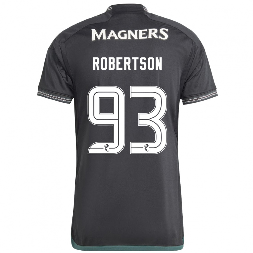 Herren Fußball Mitchell Robertson #93 Schwarz Auswärtstrikot Trikot 2023/24 T-Shirt Luxemburg