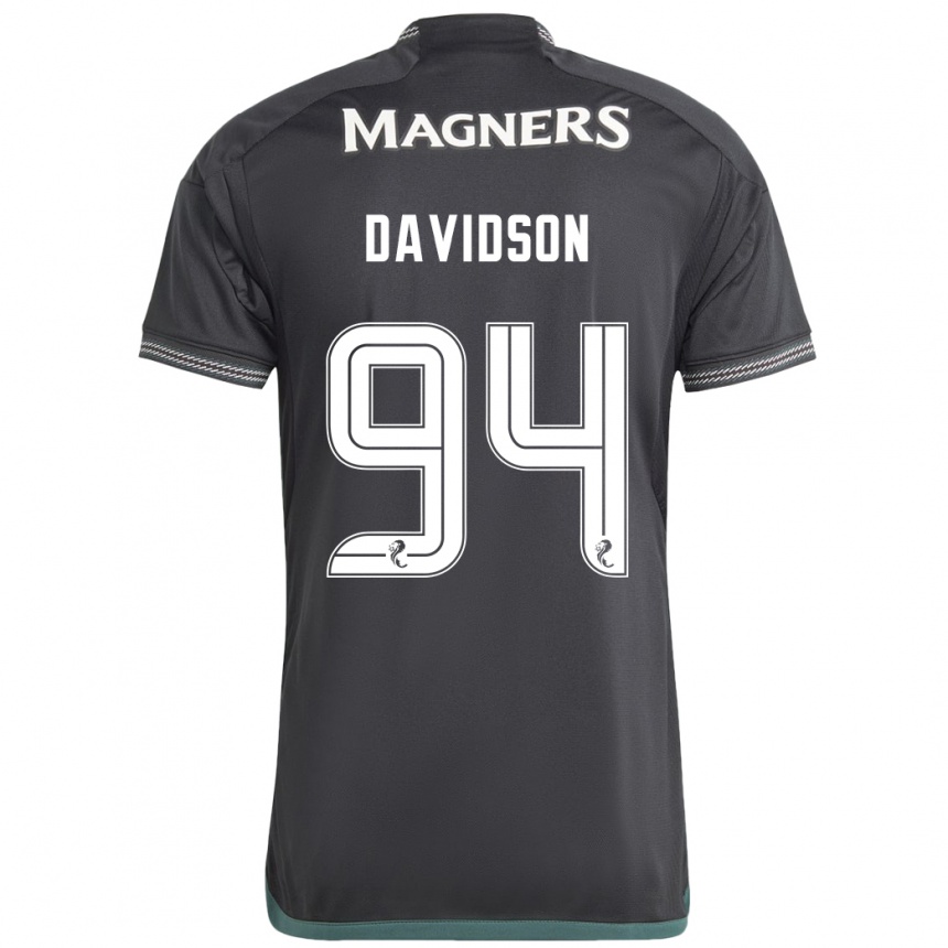 Herren Fußball Alasdair Davidson #94 Schwarz Auswärtstrikot Trikot 2023/24 T-Shirt Luxemburg