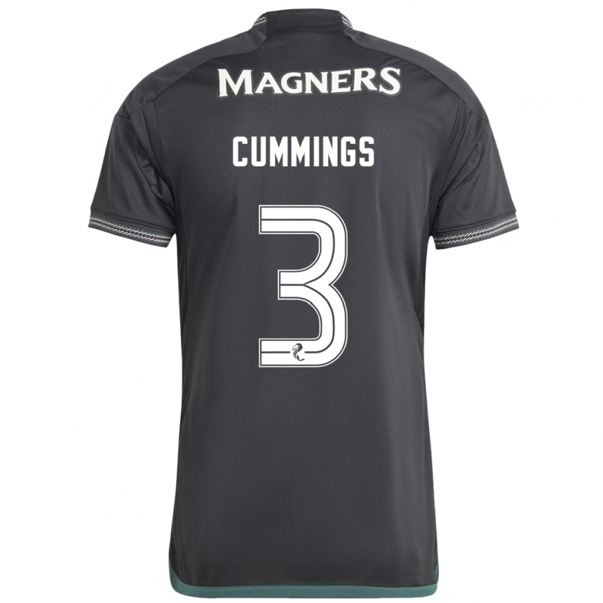 Herren Fußball Sydney Cummings #3 Schwarz Auswärtstrikot Trikot 2023/24 T-Shirt Luxemburg