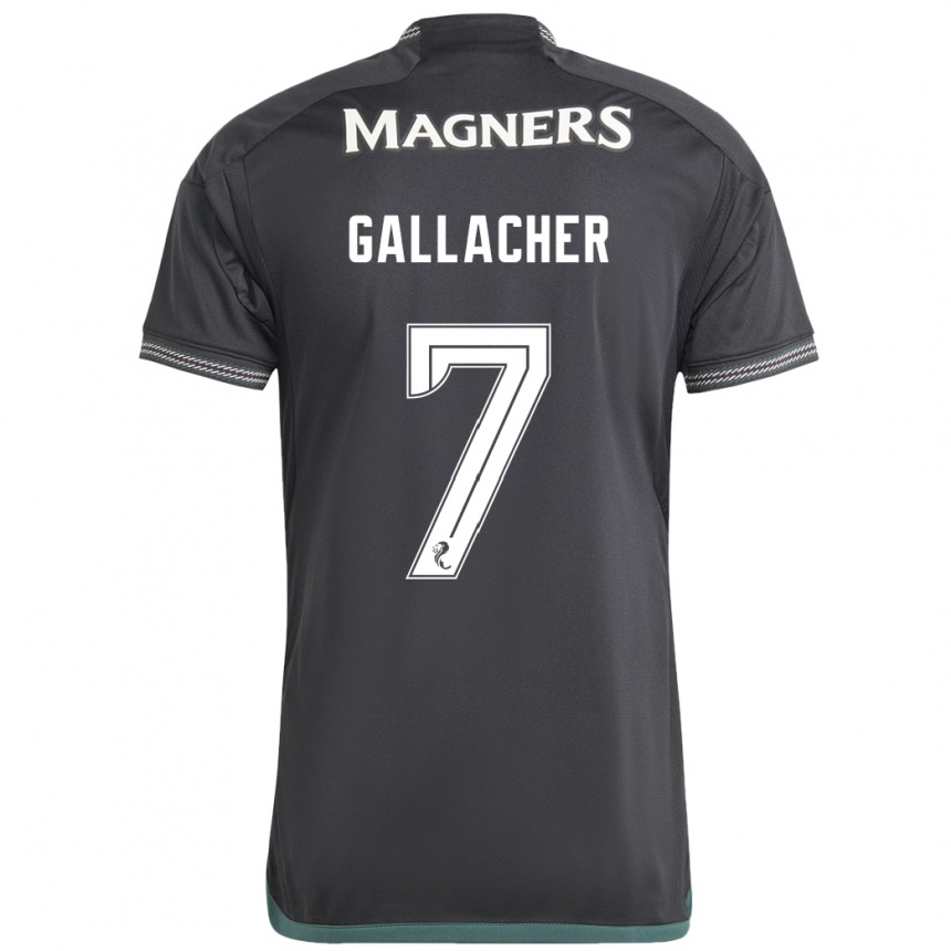 Herren Fußball Amy Gallacher #7 Schwarz Auswärtstrikot Trikot 2023/24 T-Shirt Luxemburg