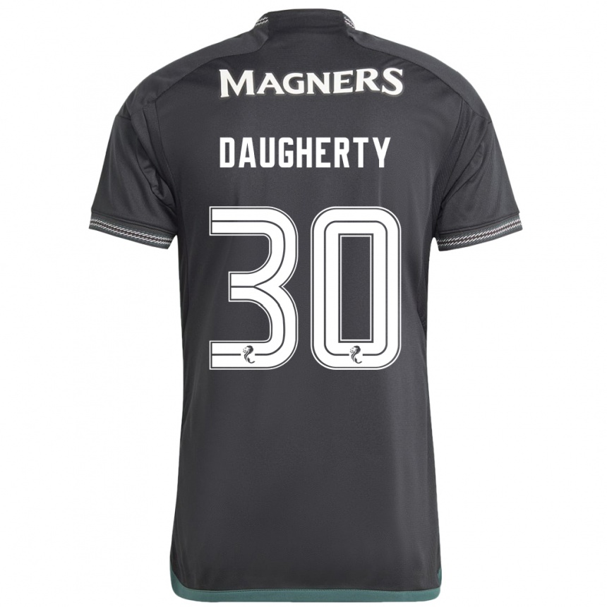 Herren Fußball Kelsey Daugherty #30 Schwarz Auswärtstrikot Trikot 2023/24 T-Shirt Luxemburg