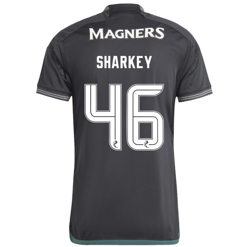 Herren Fußball Amy Sharkey #46 Schwarz Auswärtstrikot Trikot 2023/24 T-Shirt Luxemburg