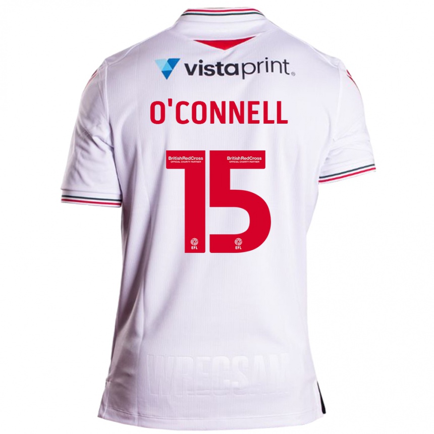Herren Fußball Eoghan O'connell #15 Weiß Auswärtstrikot Trikot 2023/24 T-Shirt Luxemburg