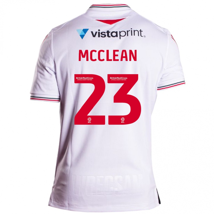 Herren Fußball James Mcclean #23 Weiß Auswärtstrikot Trikot 2023/24 T-Shirt Luxemburg