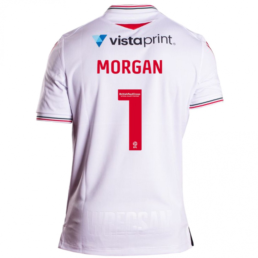 Herren Fußball Delyth Morgan #1 Weiß Auswärtstrikot Trikot 2023/24 T-Shirt Luxemburg