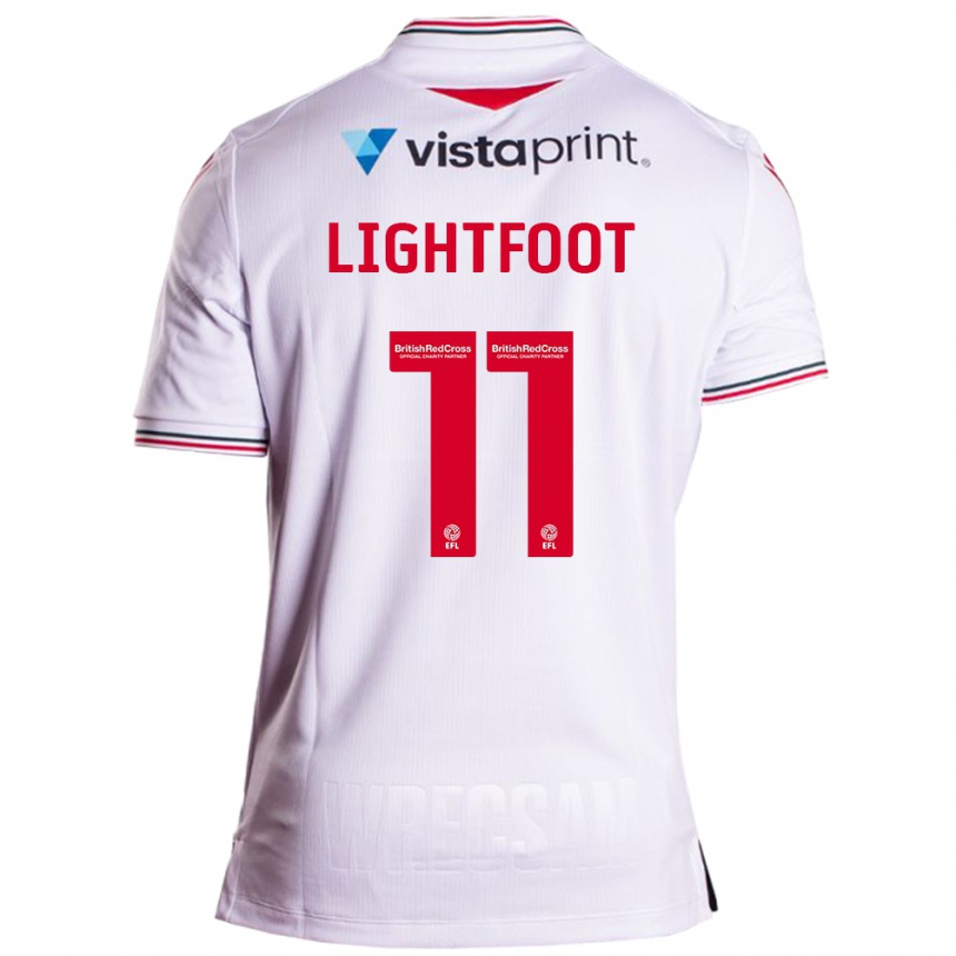 Herren Fußball Amber Lightfoot #11 Weiß Auswärtstrikot Trikot 2023/24 T-Shirt Luxemburg